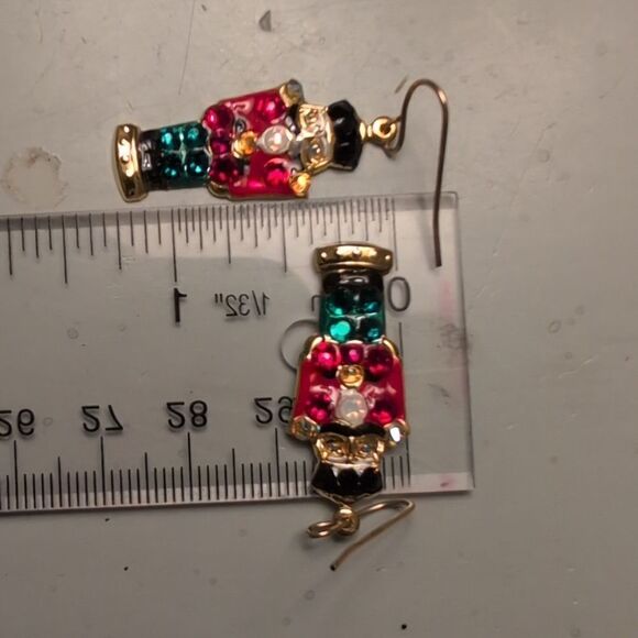 Nutcracker Swarovski Crystal Dangle Earrings - Picture 4 of 6
